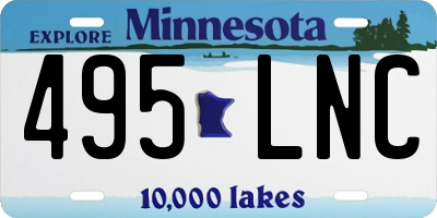 MN license plate 495LNC