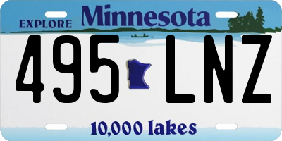 MN license plate 495LNZ