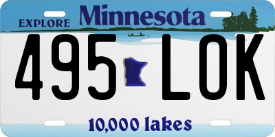 MN license plate 495LOK