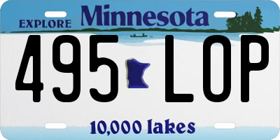 MN license plate 495LOP