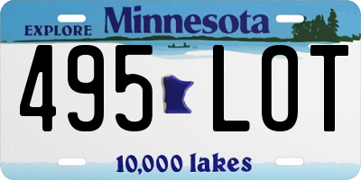 MN license plate 495LOT