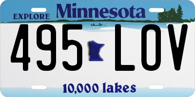 MN license plate 495LOV