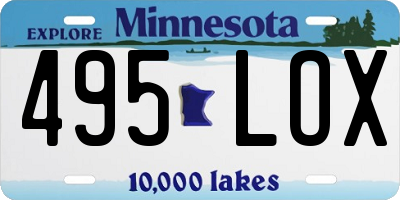 MN license plate 495LOX
