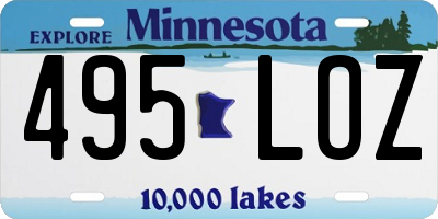MN license plate 495LOZ