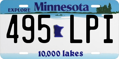 MN license plate 495LPI