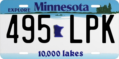 MN license plate 495LPK