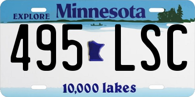 MN license plate 495LSC