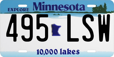 MN license plate 495LSW