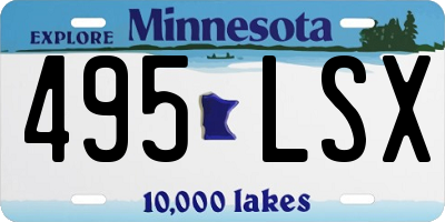 MN license plate 495LSX