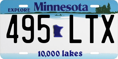 MN license plate 495LTX