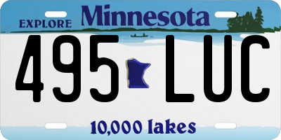 MN license plate 495LUC