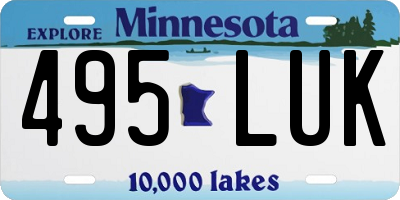 MN license plate 495LUK