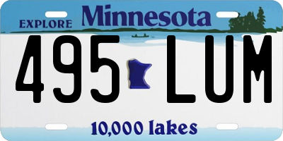 MN license plate 495LUM