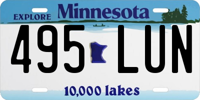 MN license plate 495LUN