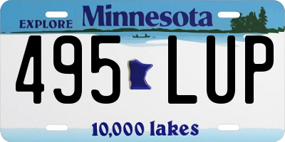MN license plate 495LUP
