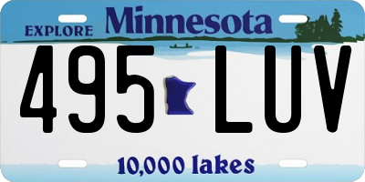 MN license plate 495LUV