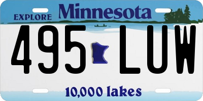 MN license plate 495LUW