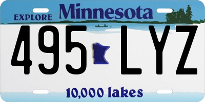 MN license plate 495LYZ