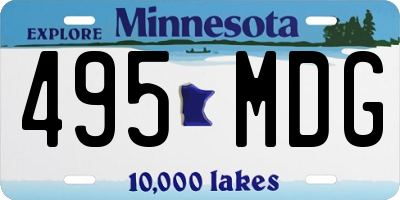 MN license plate 495MDG