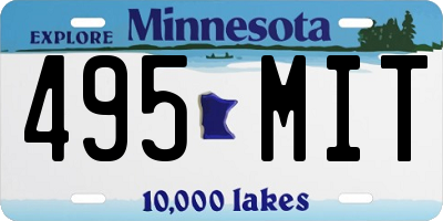 MN license plate 495MIT