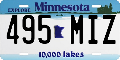 MN license plate 495MIZ