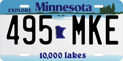 MN license plate 495MKE