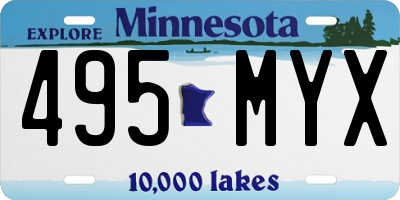 MN license plate 495MYX