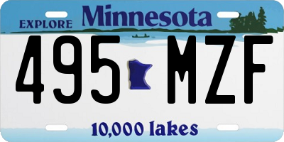 MN license plate 495MZF