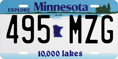 MN license plate 495MZG