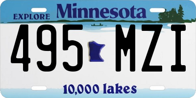 MN license plate 495MZI