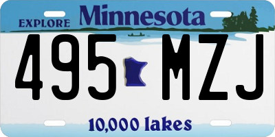 MN license plate 495MZJ
