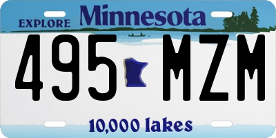 MN license plate 495MZM
