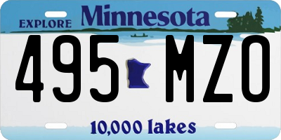 MN license plate 495MZO