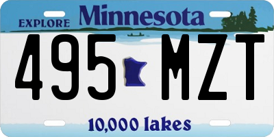 MN license plate 495MZT