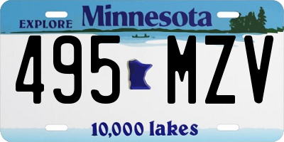 MN license plate 495MZV