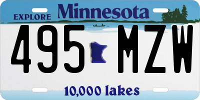 MN license plate 495MZW