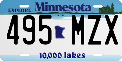 MN license plate 495MZX