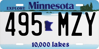 MN license plate 495MZY