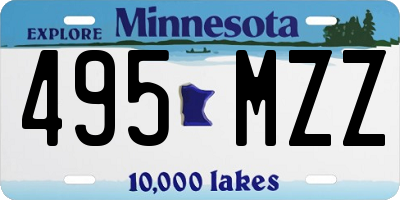 MN license plate 495MZZ