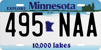 MN license plate 495NAA