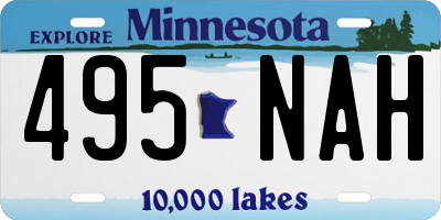MN license plate 495NAH