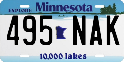 MN license plate 495NAK