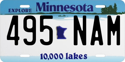 MN license plate 495NAM