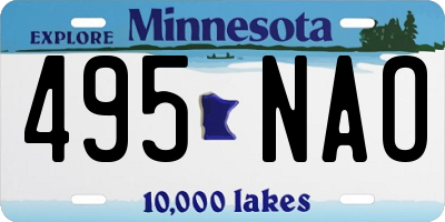 MN license plate 495NAO