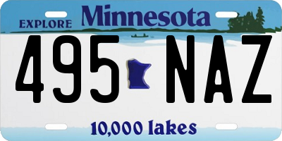 MN license plate 495NAZ