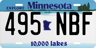 MN license plate 495NBF