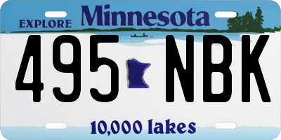 MN license plate 495NBK