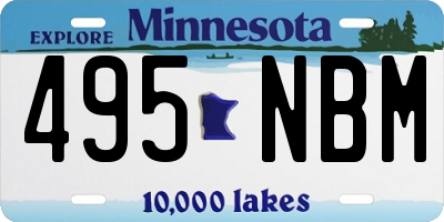 MN license plate 495NBM