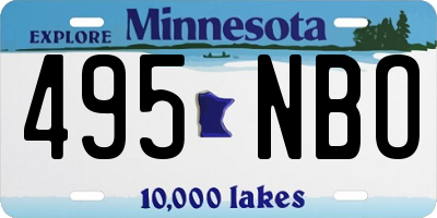 MN license plate 495NBO
