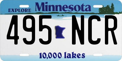 MN license plate 495NCR